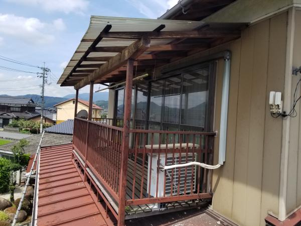 岩国市　F様邸瓦棒屋根とベランダ塗装